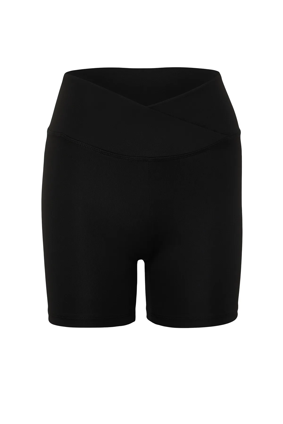 Trendyol Collection  Schwarze Restorer Zweireiher-Sportshorts/kurze Leggings aus Strick mit Taillendetail TWOSS21SR0714