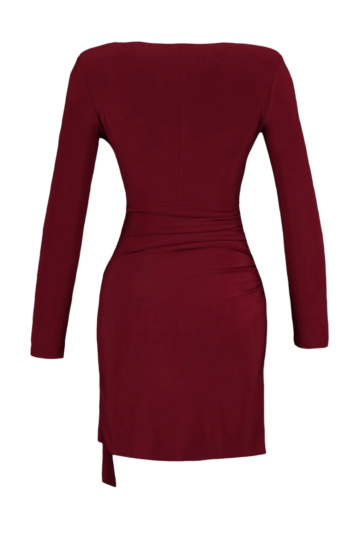 Trendyol Collection  Burgunderfarbenes, gestricktes, stilvolles Abendkleid TPRAW23EL00086