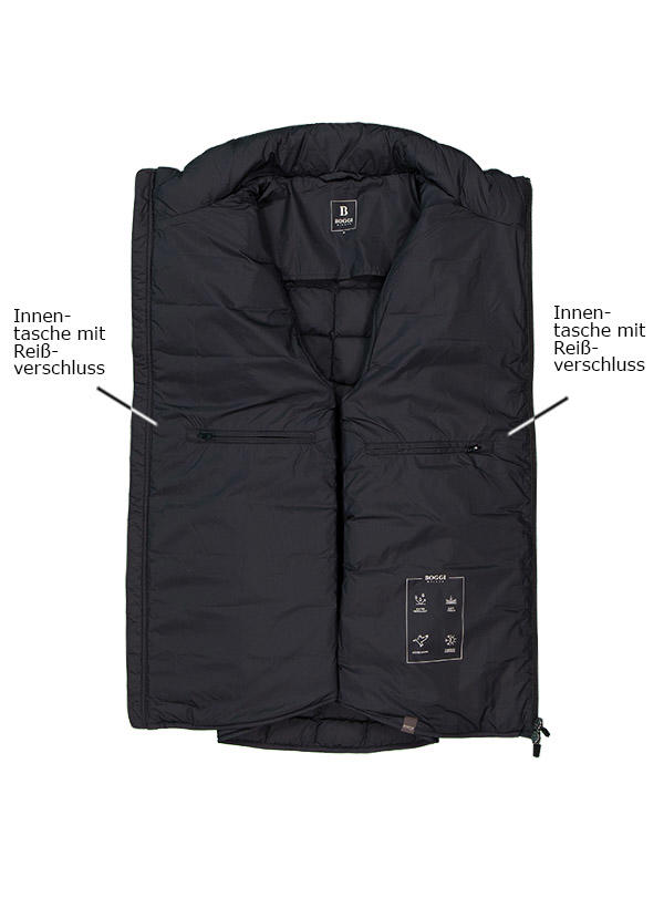 BOGGI MILANO, Daunenweste, Mikrofaser wasserabweisend, navy