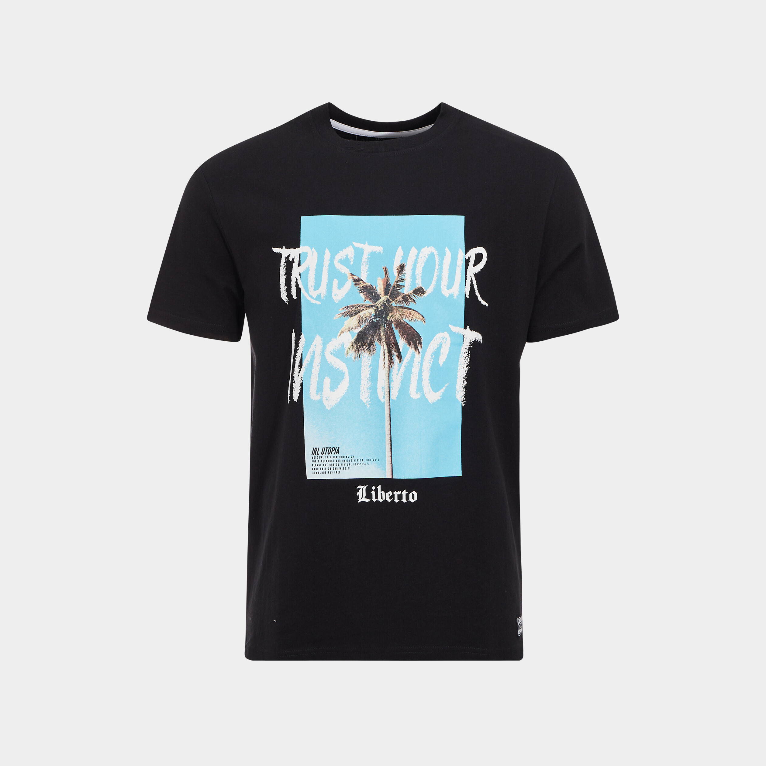 T-shirt manches courtes Liberto noir homme | La Halle
