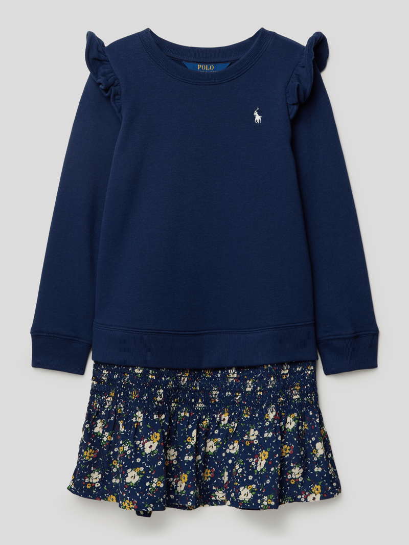 Sweatkleid mit Logo-Stitching Modell 'DAY' in marineblau