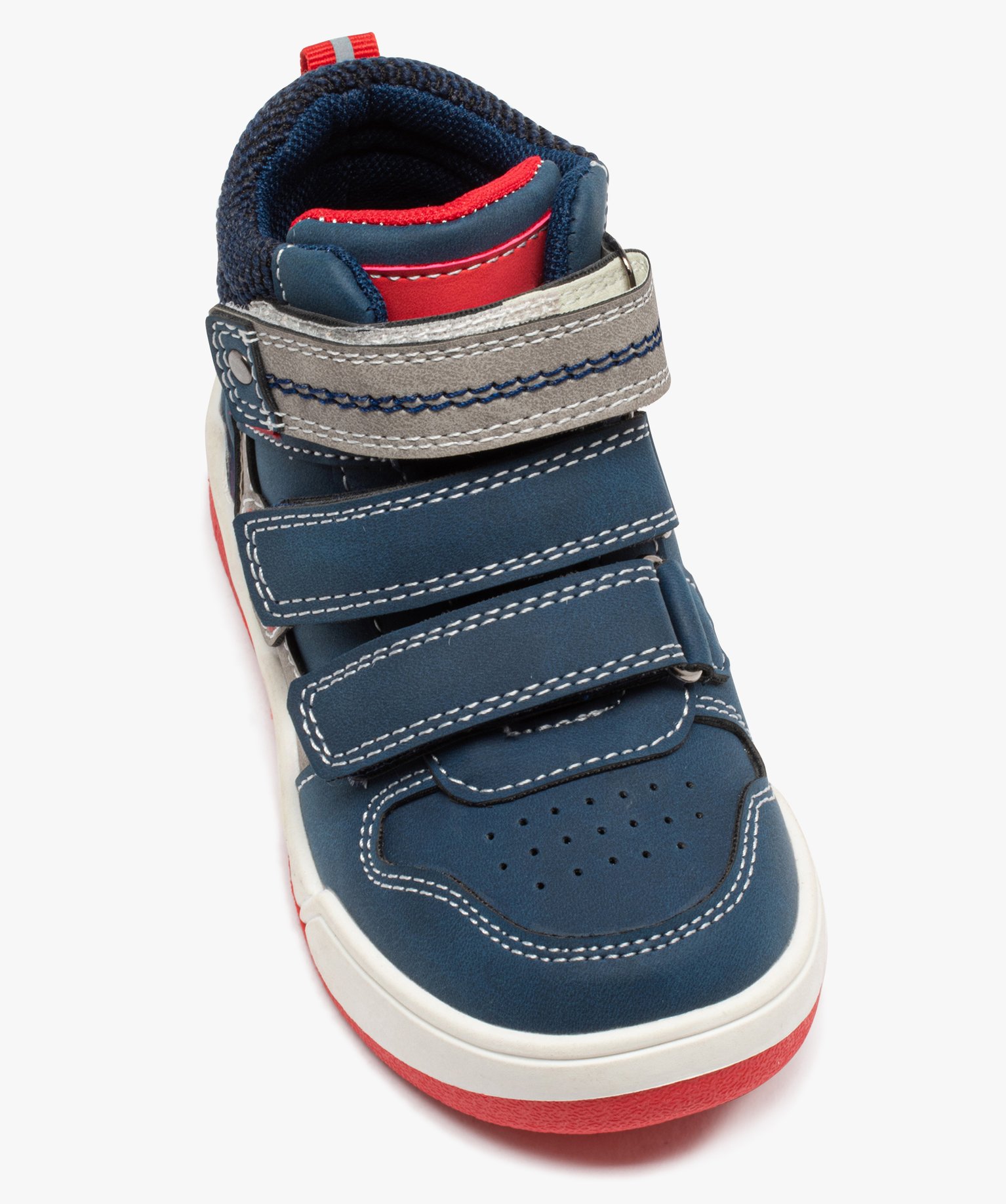 Baskets Garçon montantes triple scratch - Gepy bleu | GEMO