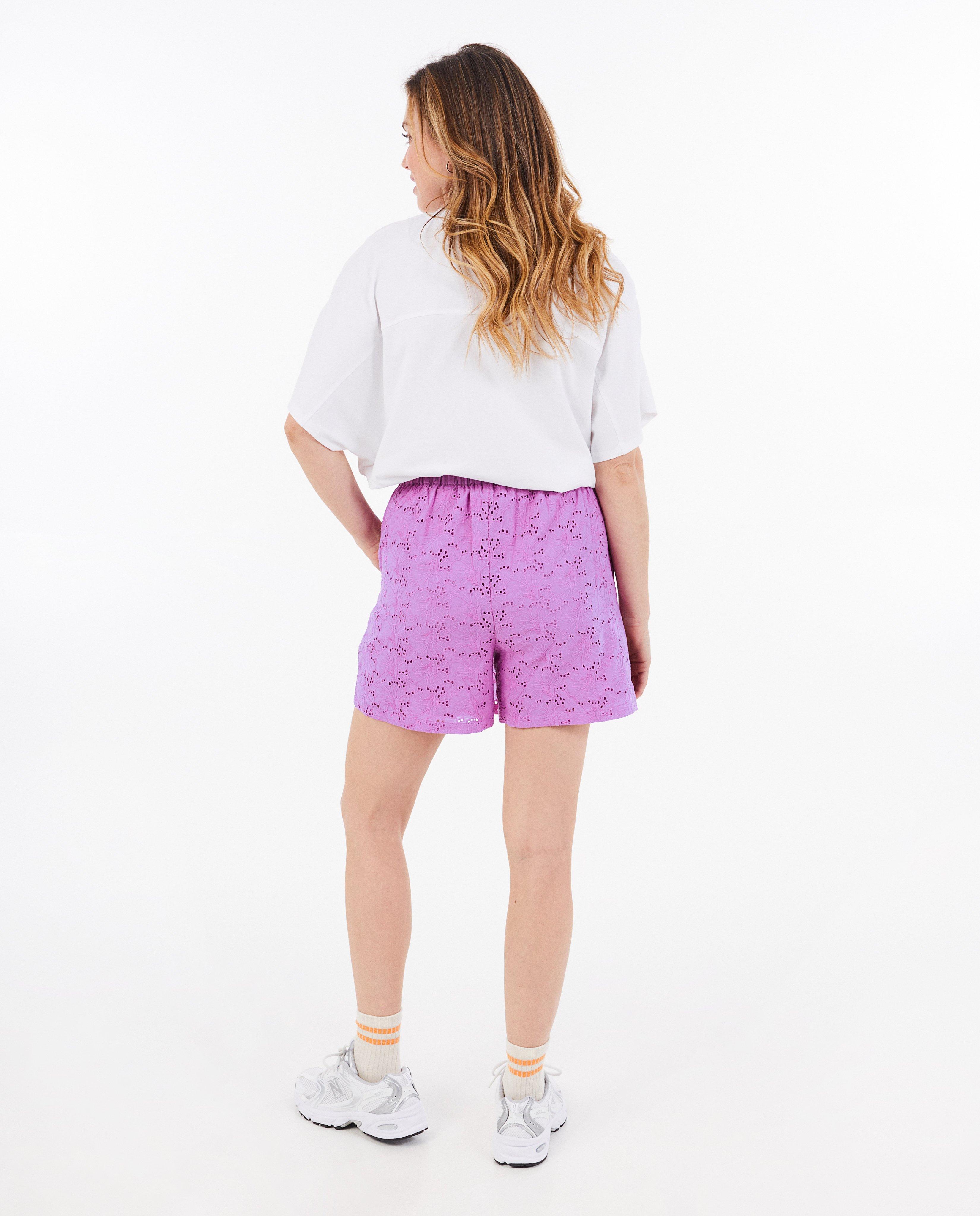 Sora Skort met broderie anglaise paars