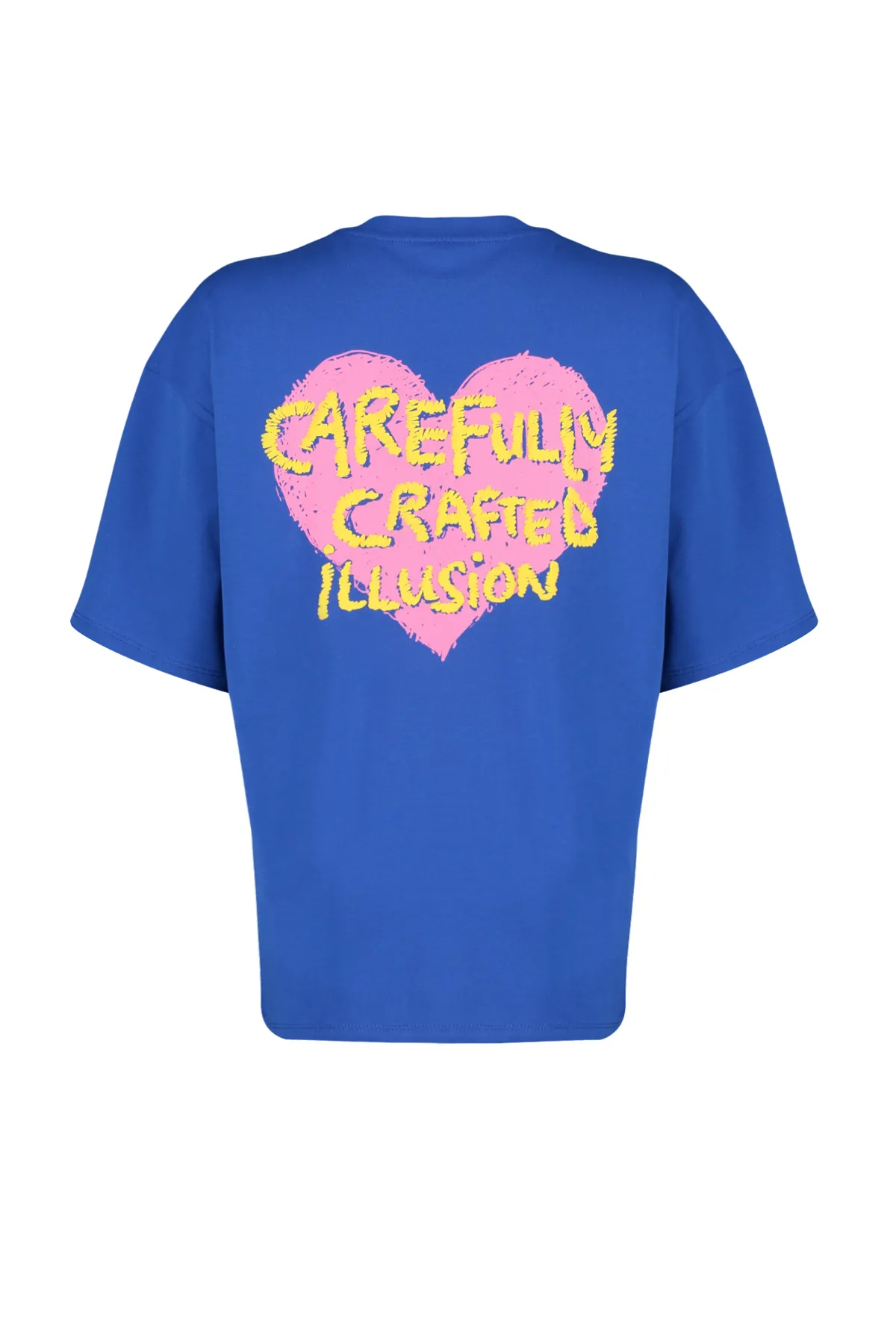 Trendyol Collection  Saks Strick-T-Shirt aus 100 % Baumwolle mit Prägung auf der Vorder- und Rückseite in Übergröße/weitem Muster TWOSS23TS00355