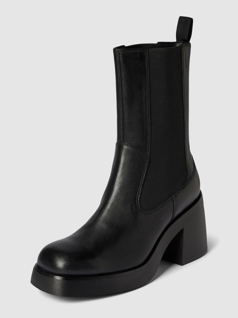 Chelsea Boots aus Leder in unifarbenem Design Modell 'BROOKE' in schwarz