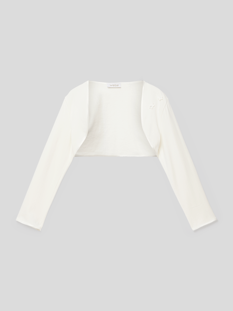 Bolero mit floralem Detail in ecru