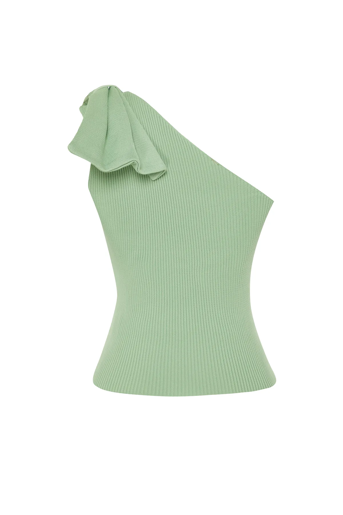 Trendyol Collection  Mintgrüne Bluse mit Schleife und einem Arm TPRSS22BZ0166