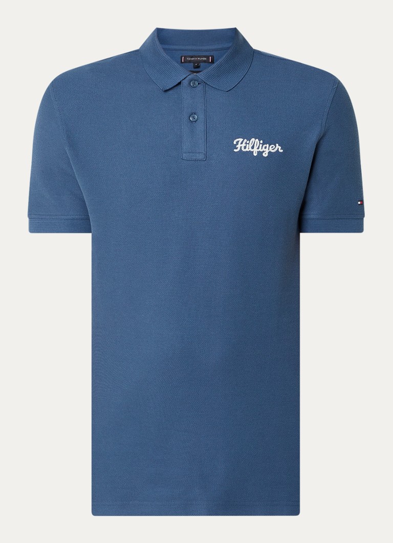Tommy Hilfiger regulāra piegriezuma polo krekls no pikē kokvilnas ar izšuvumu no logotipa