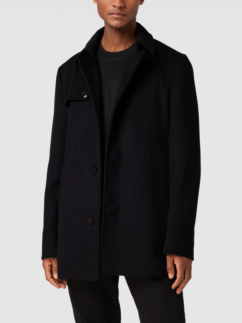 Mantel mit Kragen Modell 'Napoleon Collar' in anthrazit