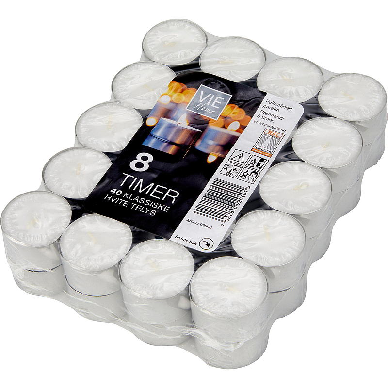 Vie Home Telys 40-pk 8 timer alukopp
