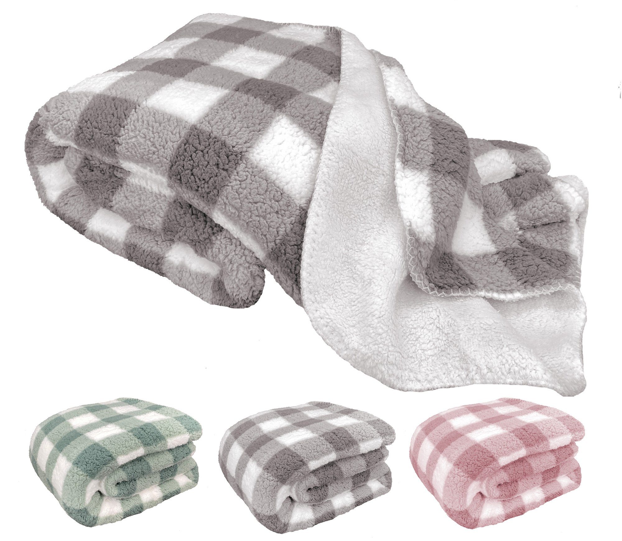 Wohndecke Sherpa Kuscheldecke Cottage Winterdecke Teddy Fell, heimtexland, 150x200 I extra dick I warm I flauschig I kuschelig weich