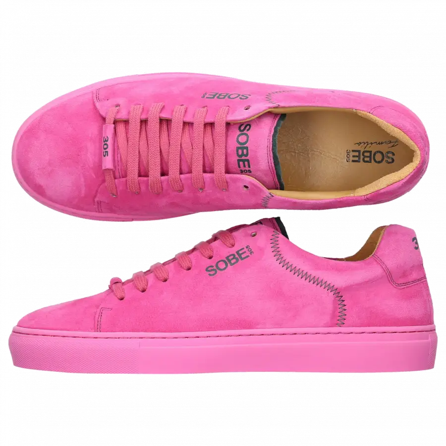305 SOBE - Sneaker low + Snapback Cap 305 SOBE FAMILIA Veloursleder - pink