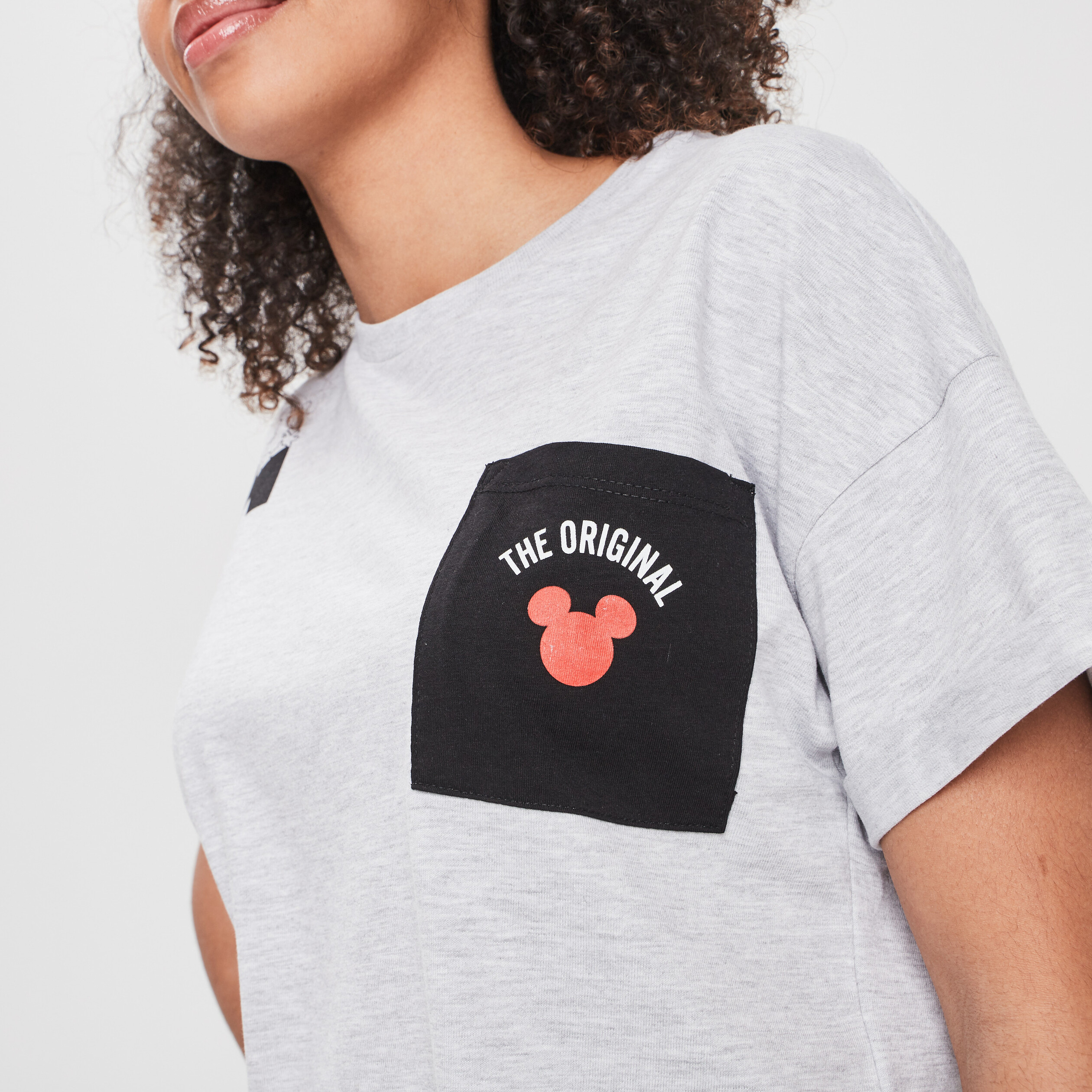 T-shirt manches courtes Mickey gris femme | La Halle