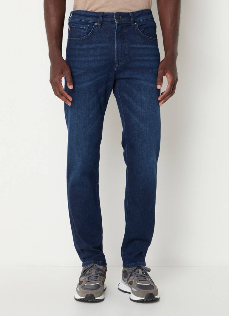 Calça jeans reta HUGO BOSS Re.Maine com lavagem escura
