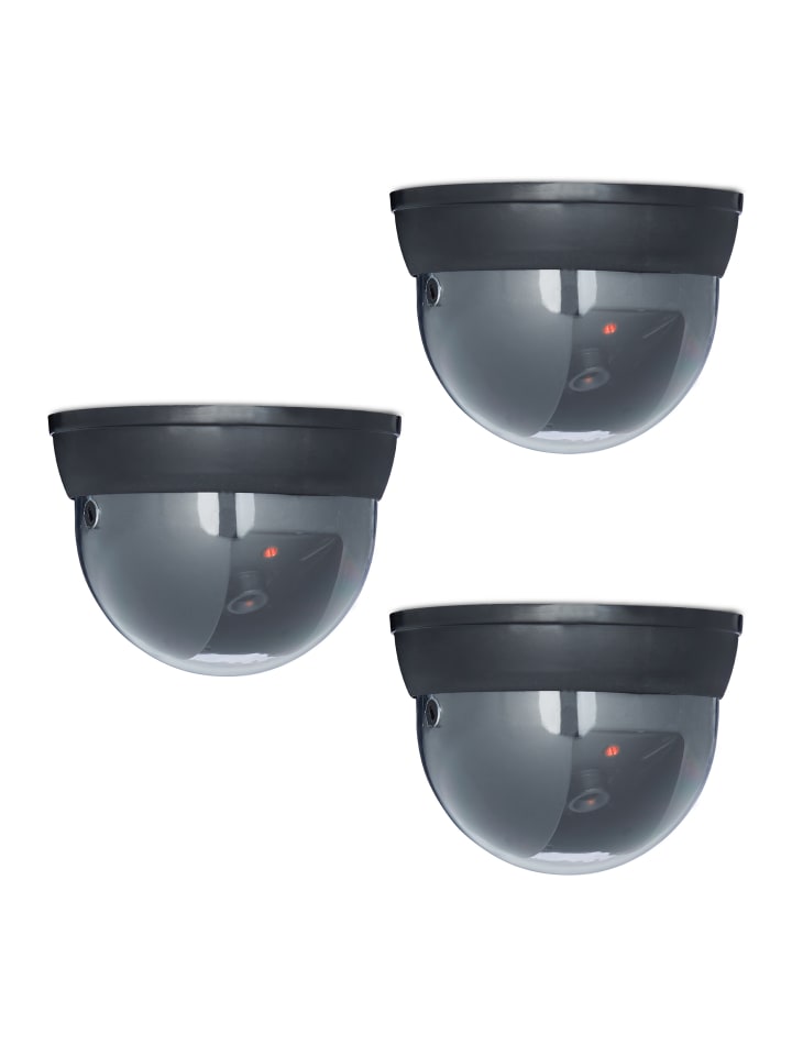relaxdays 3 x Kamera Attrappe in Schwarz günstig kaufen onesize