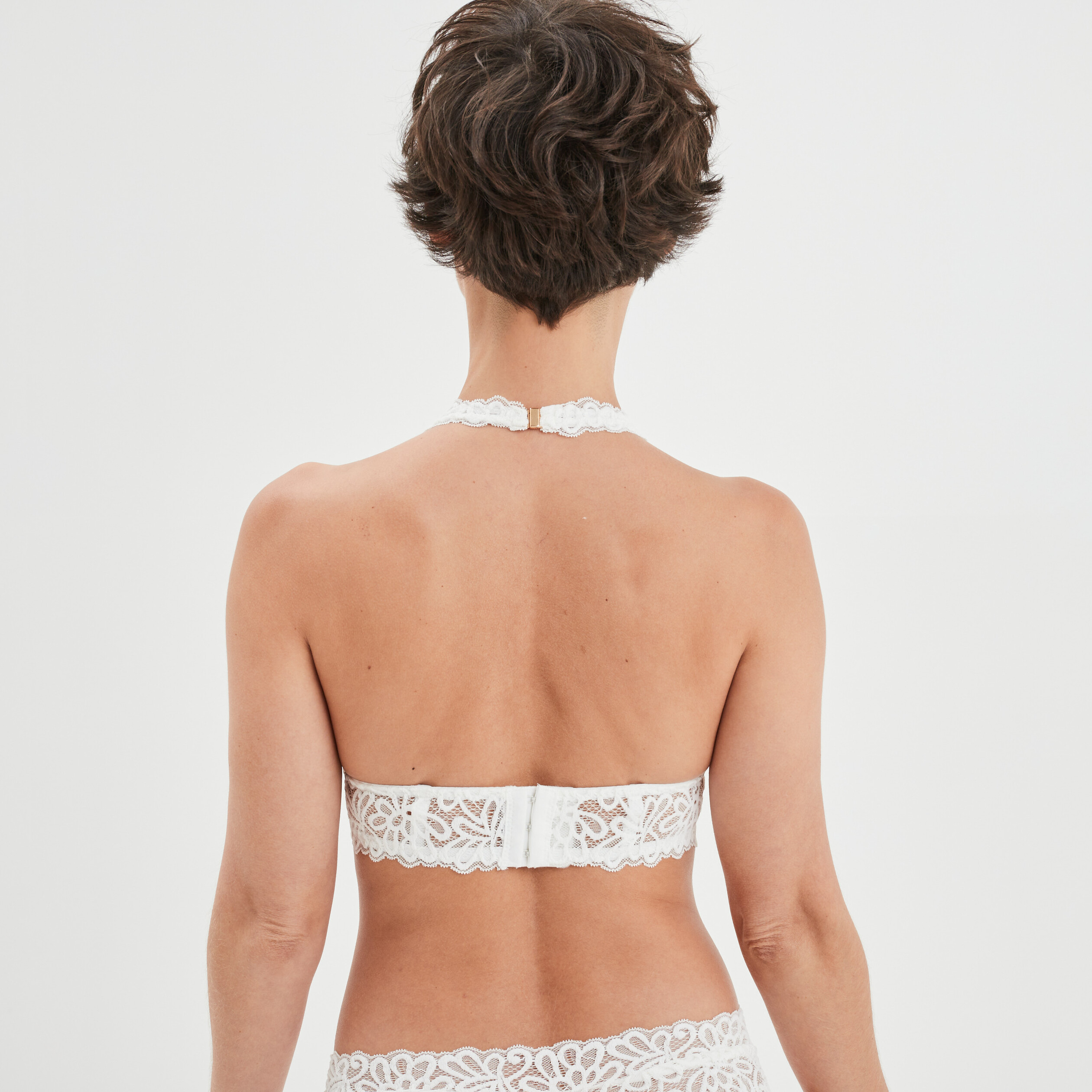 Soutien-gorge foulard dentelle mousseuse blanc femme | La Halle