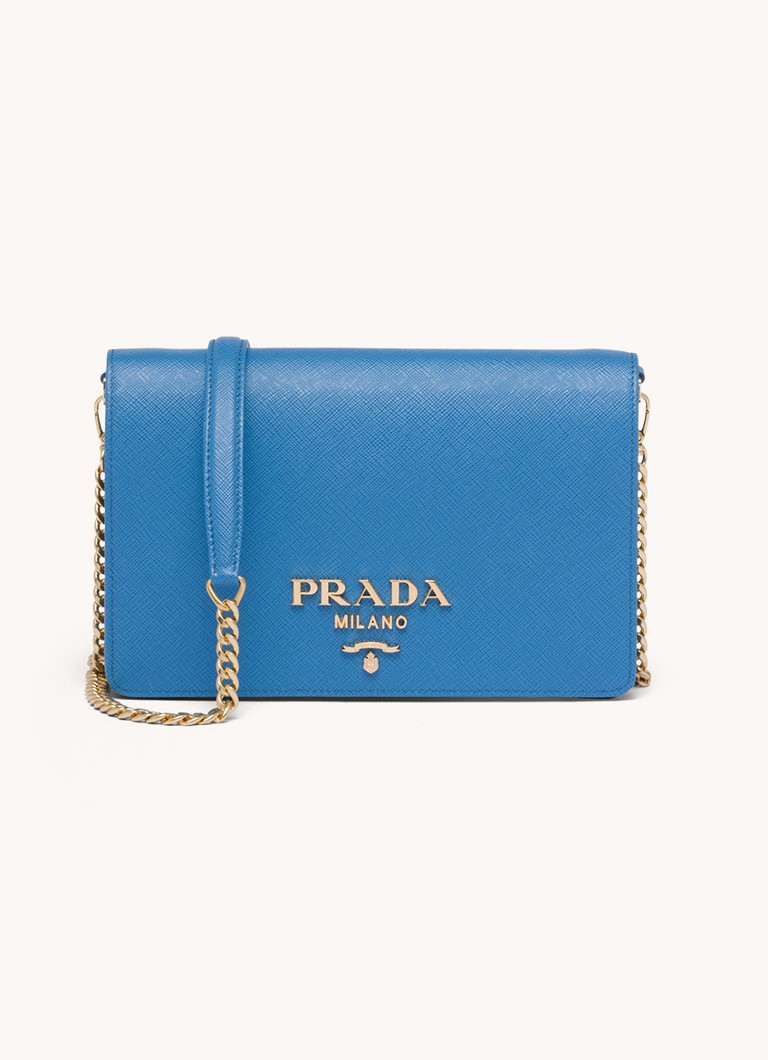 Geantă de umăr din piele cu logo Prada