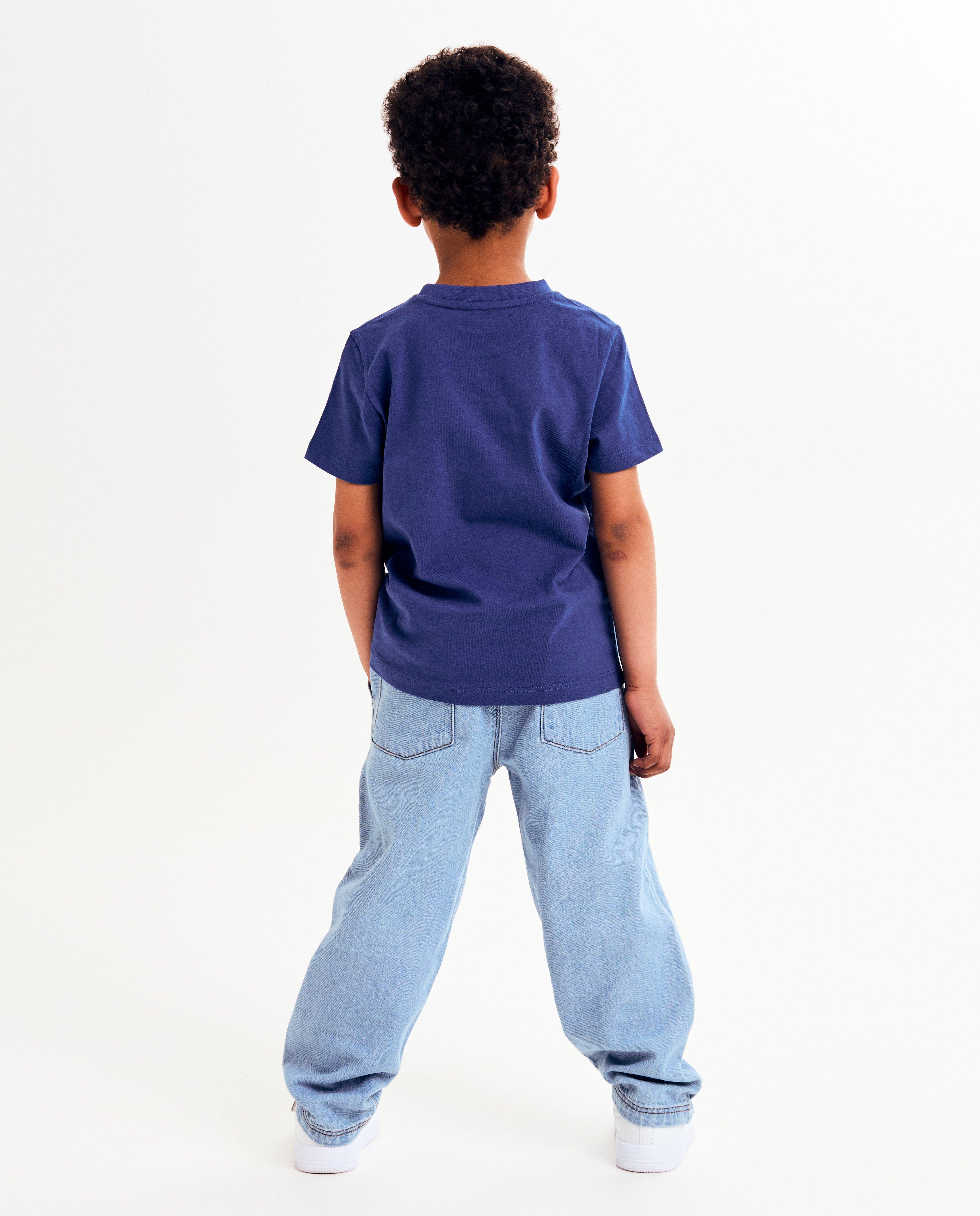 Tricou Baptiste cu dungi din bumbac organic, unisex, 98-128 albastru