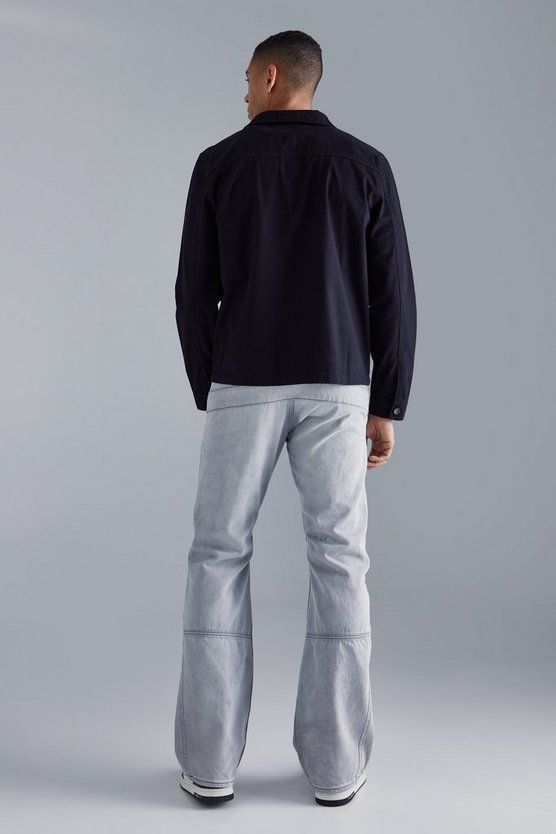 Twill Hemd mit verdeckter Knopfleiste und Taschen-Detail