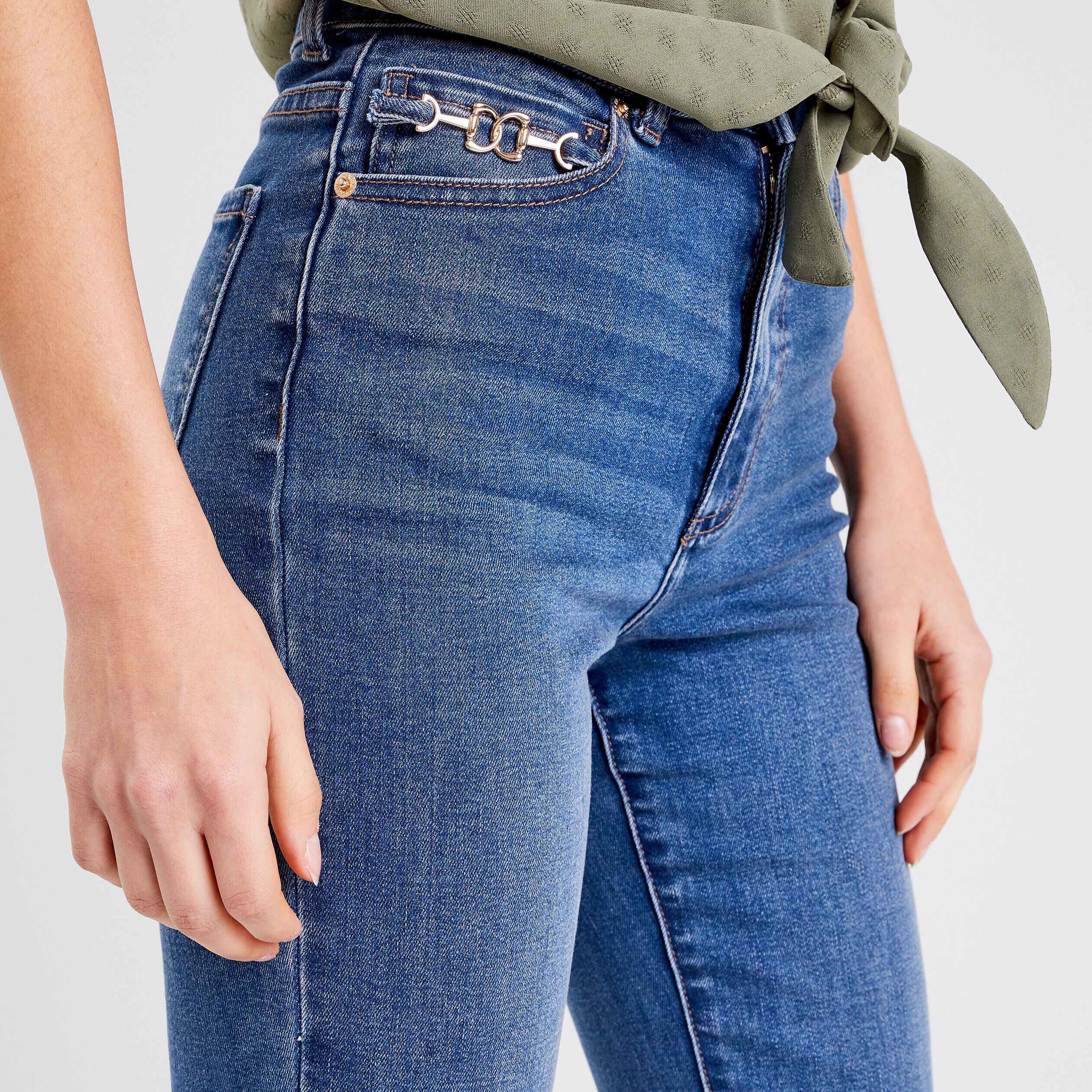 Jeans flare taille haute denim stone femme | Cache Cache