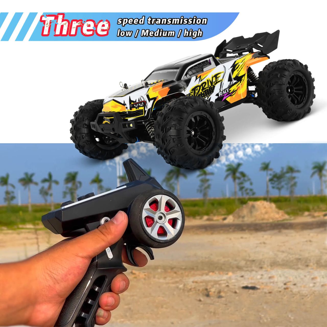 Blijr Blij´r DRIVE ferngesteuertes RC Auto 70 km/h, 2 Chassis, 1:16, 2 Akkus, Allrad, 120m