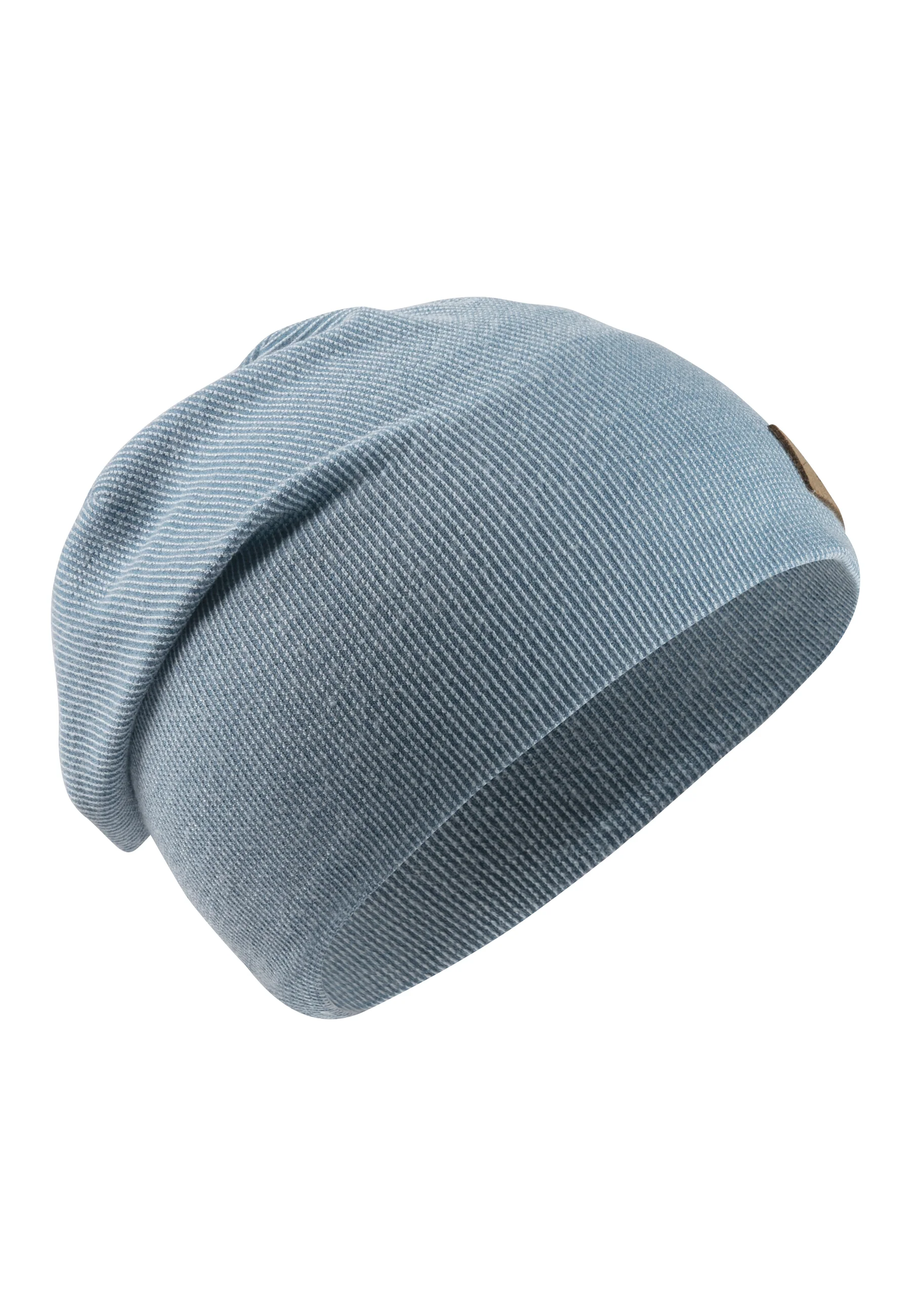 Beanie mit feinem Rippenmuster und Logo-Patch