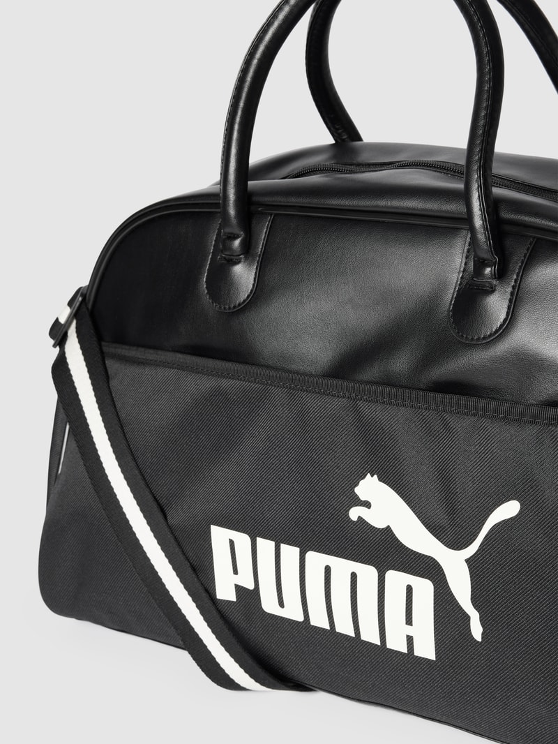 Sporttasche mit Label-Print Modell 'Campus Grip Bag' in schwarz