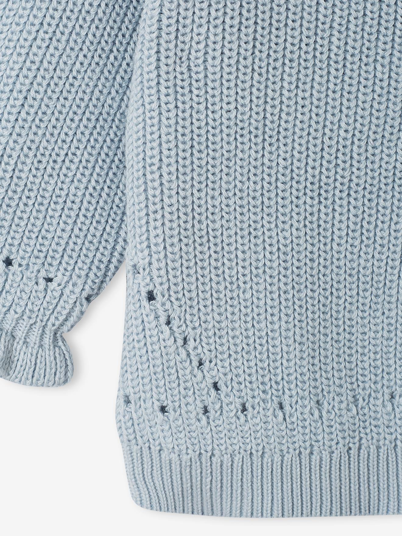 Vertbaudet Baby Pullover aus Rippstrick Oeko-Tex - eisblau