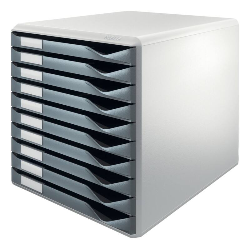 Leitz Schubladenbox Formular-Set Polystyrol Grau 28,5 x 35,5 x 29 cm