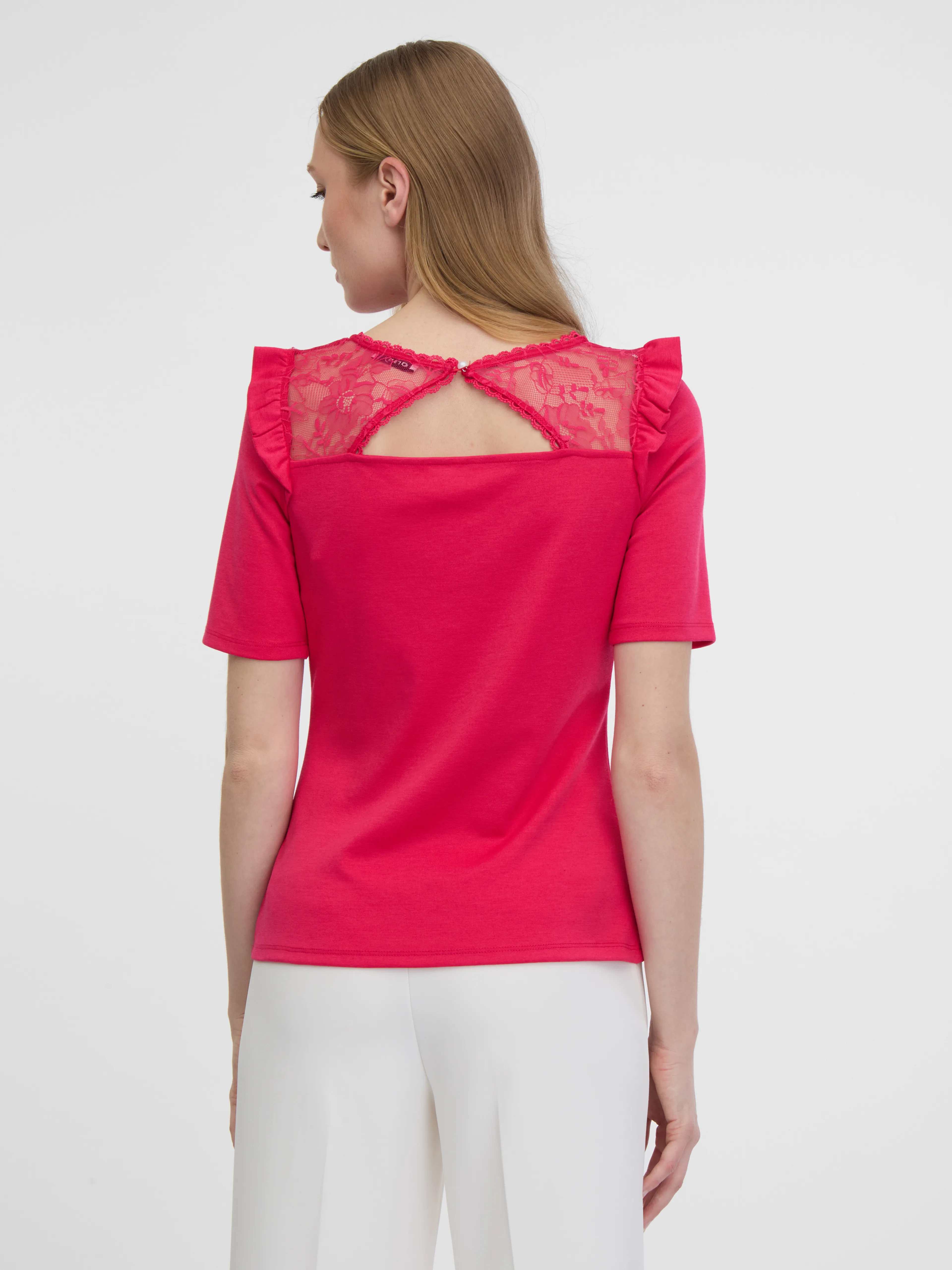 Dunkelrosa Damenshirt mit Rückenschlitz ORSAY