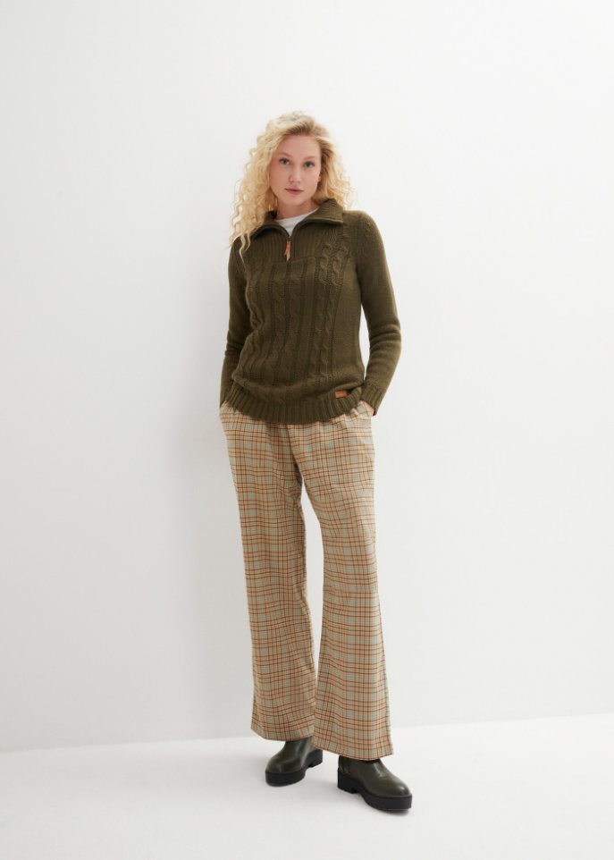 Troyer Pullover mit Zopfmuster