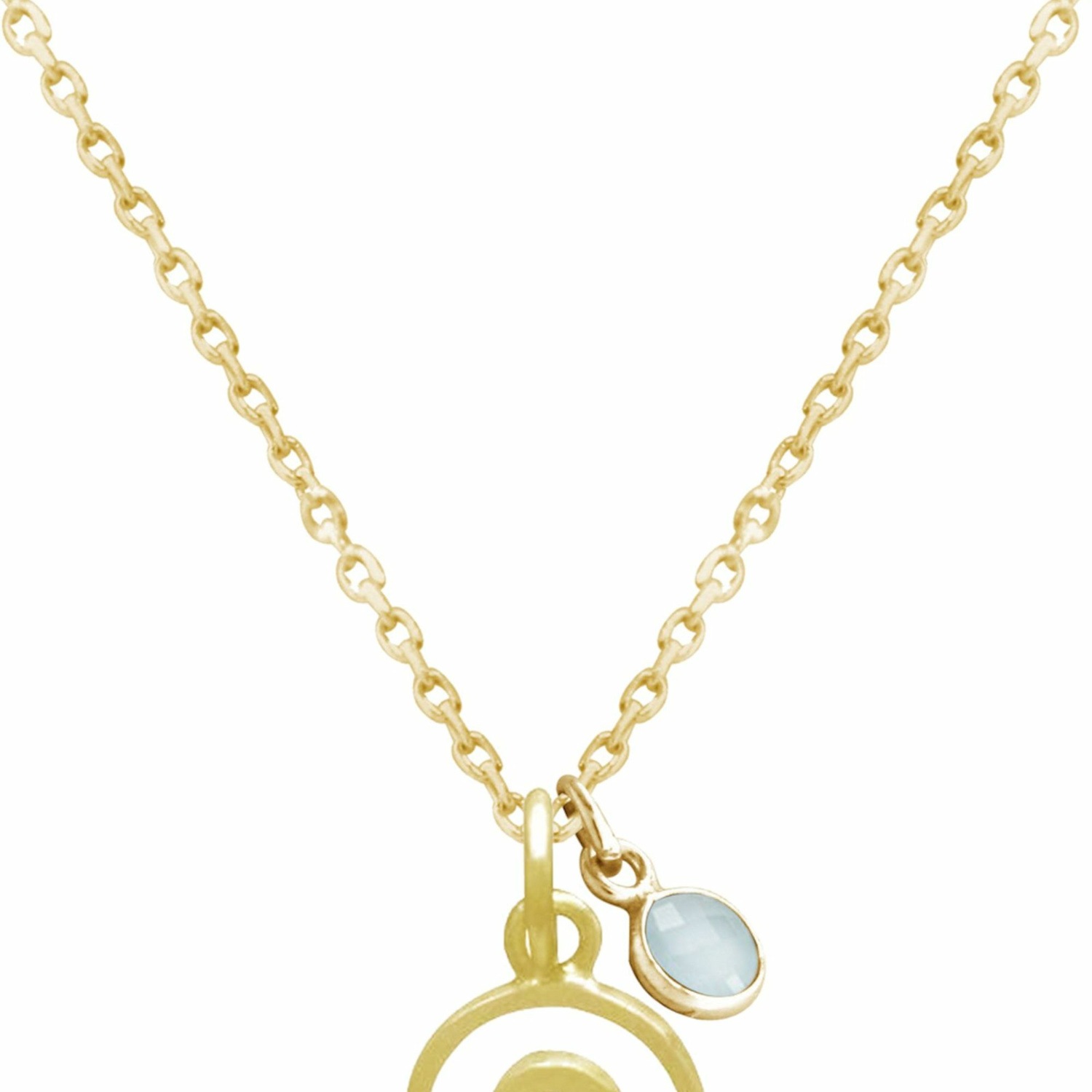 Halskette mit Anhänger 'Welle - Chalcedon'