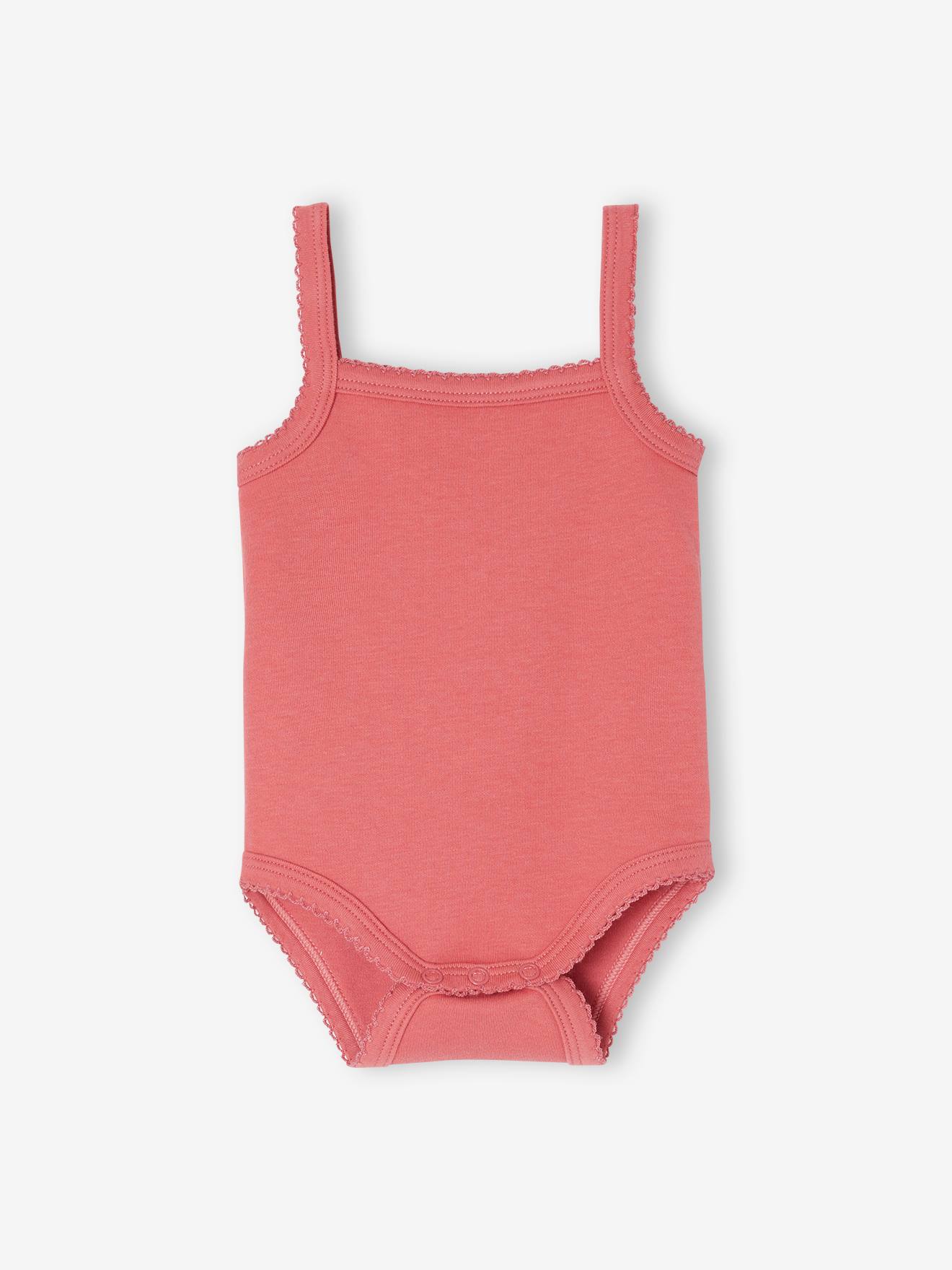 Vertbaudet 5er-Pack Baby Trägerbodys Bio-Baumwolle Oeko-Tex - altrosa