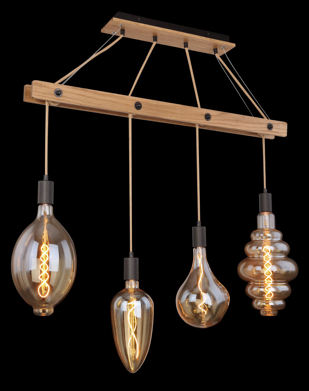 Globo Lighting - VISSO - Hängeleuchte Metall schwarz matt, 4x E27