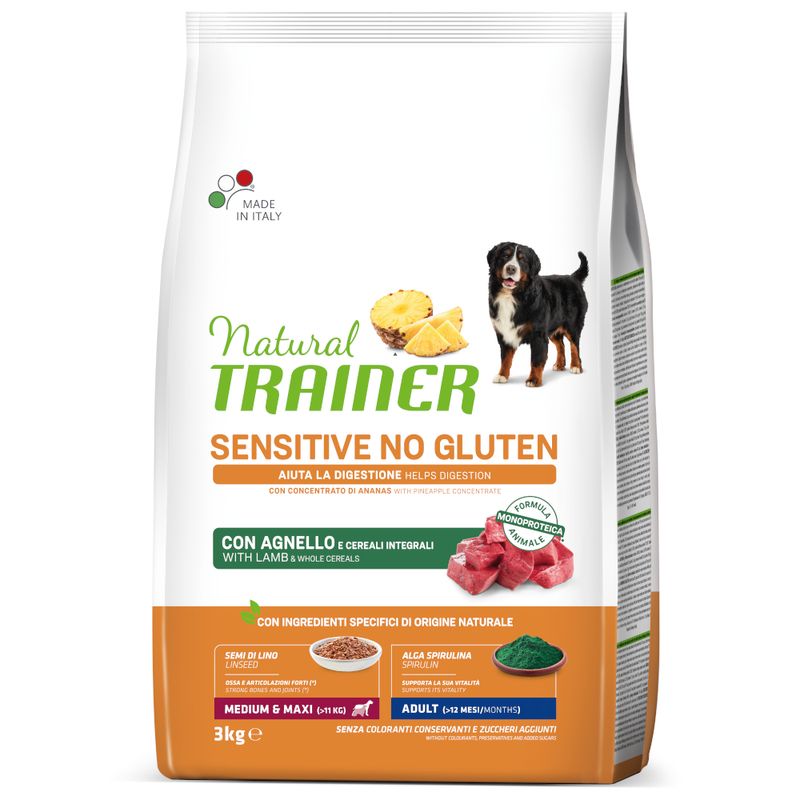 Natural Trainer Sensitive No Gluten Adult Medium/Maxi mit Lamm