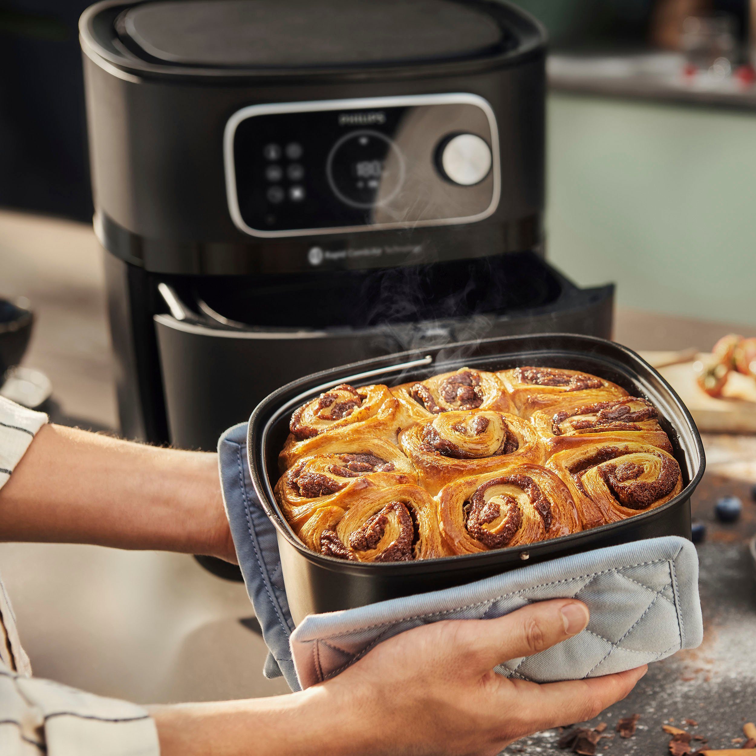 Philips Heißluftfritteuse Airfryer XXL HD9875/90, 2000 W, mit WiFi Konnektivität, 30 AutoCook Programmen und Warmhaltefunktion