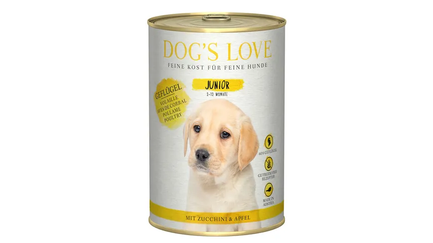 DOG'S LOVE Hundenassfutter Junior Geflügel 400 g