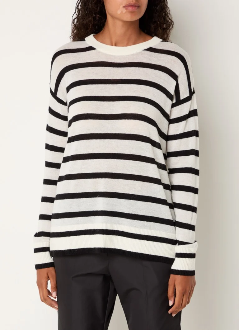 Maglione a maglia fine a coste piatte di Max & Co in misto lana a righe