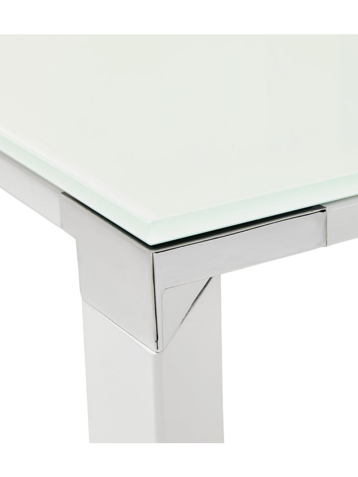 KADIMA DESIGN Gerader Designer Schreibtisch Metall Glas | Minimalistisch in Weiß günstig kaufen