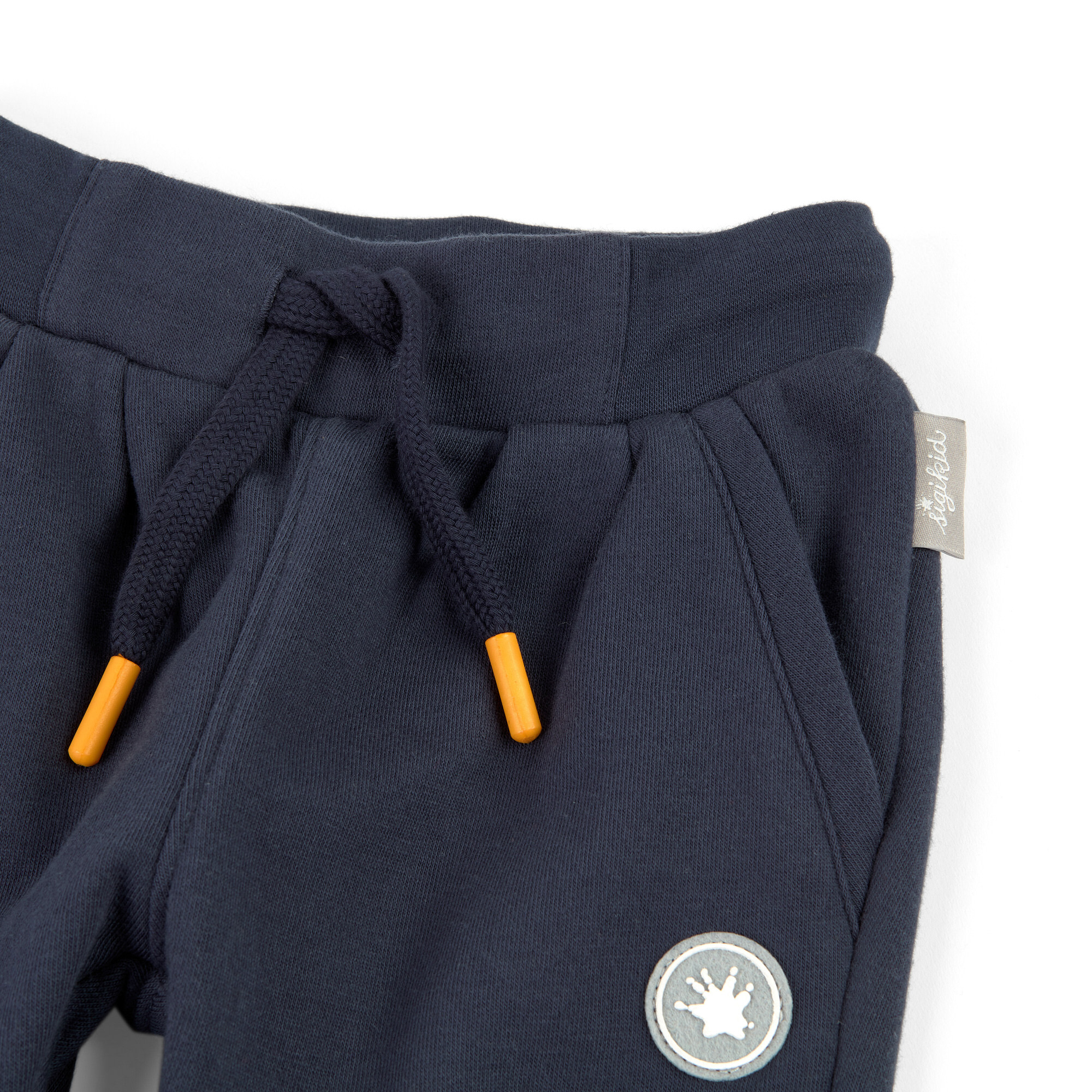 Dunkelblaue Kinder Sweathose Blümchen