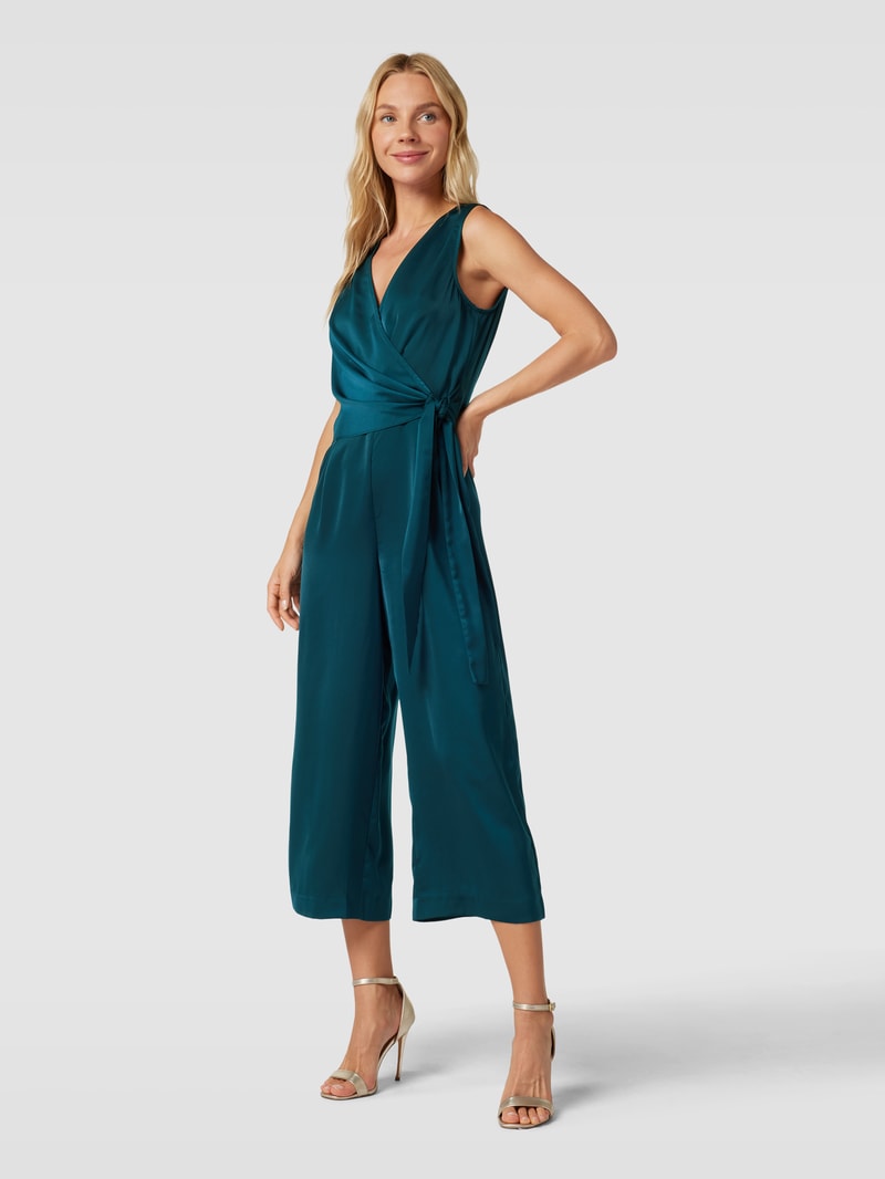 Jumpsuit in Wickel-Optik in blau