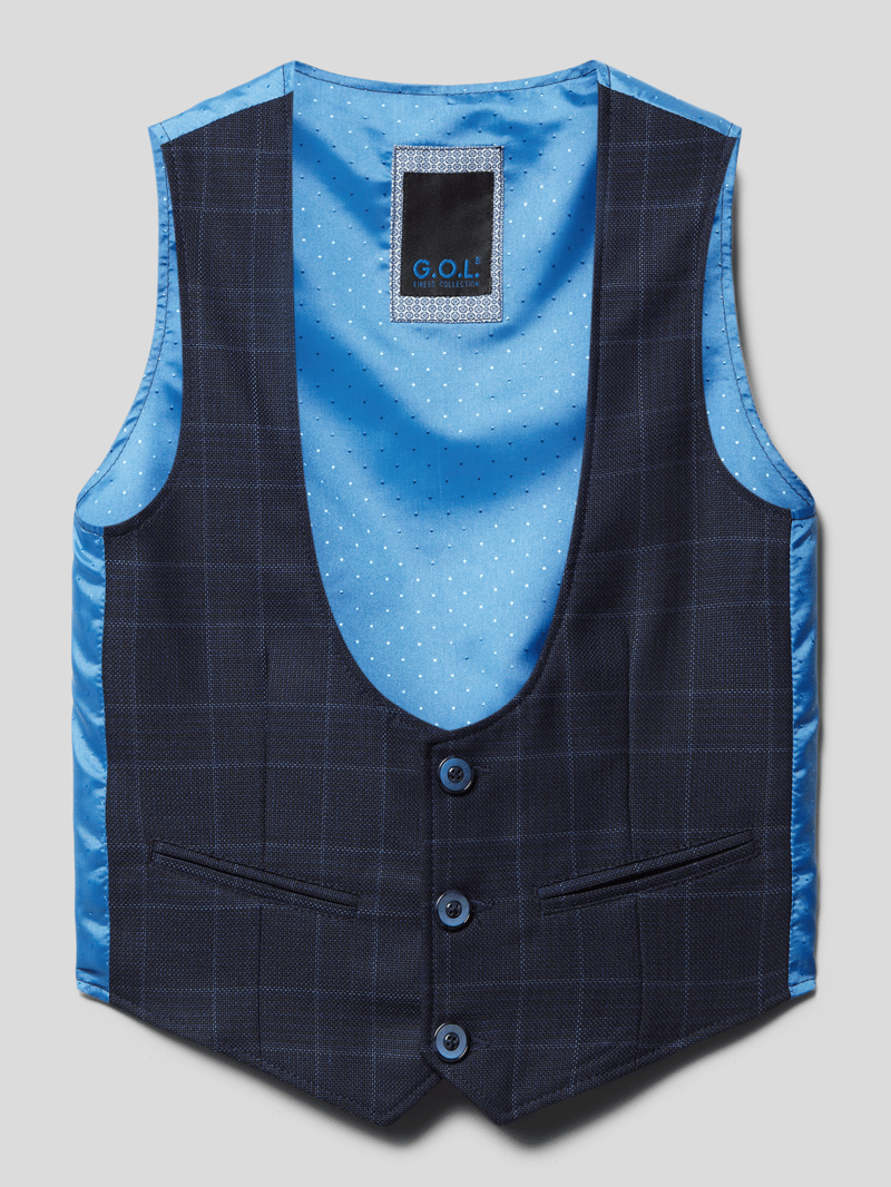 Weste mit Karo-Muster in marineblau