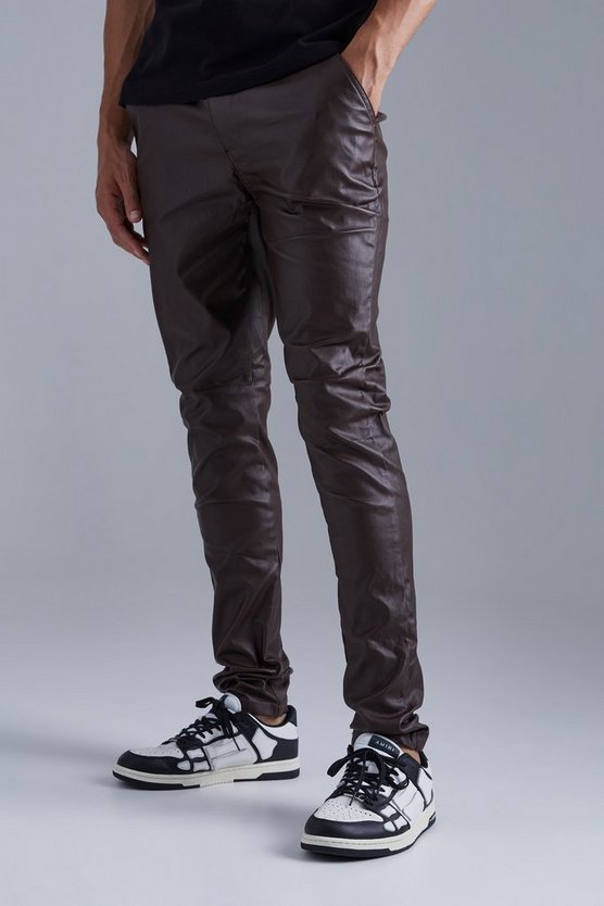 Tall beschichtete Skinny Twill Hose