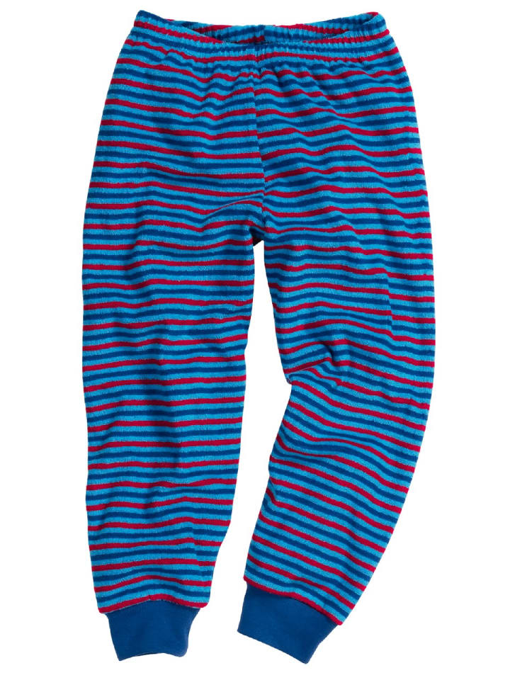 Playshoes Schlafanzug Frottee Feuerwehr in Blau günstig kaufen