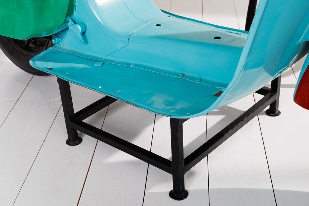 riess-ambiente Bartisch SCOOTER 166cm türkis (1-St), Wohnzimmer · Metall · Retro · Mangoholz · Upcycling · Italia Look