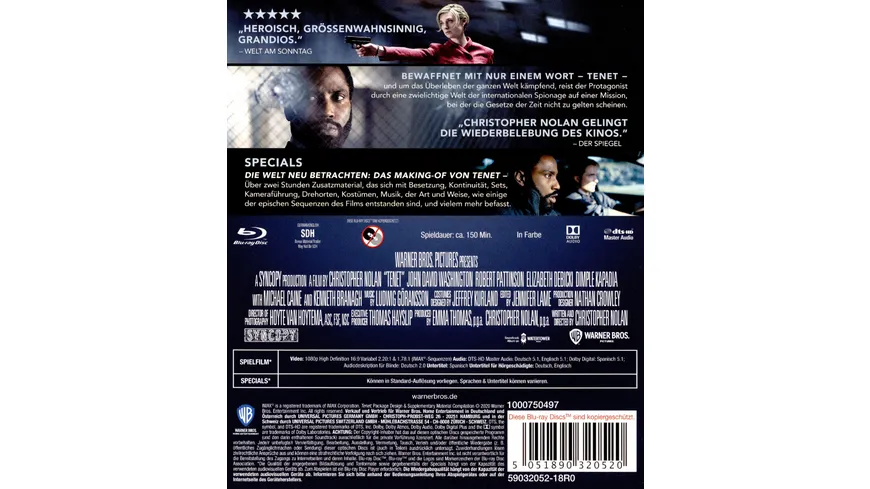 Tenet  (+ Bonus-Blu-ray)