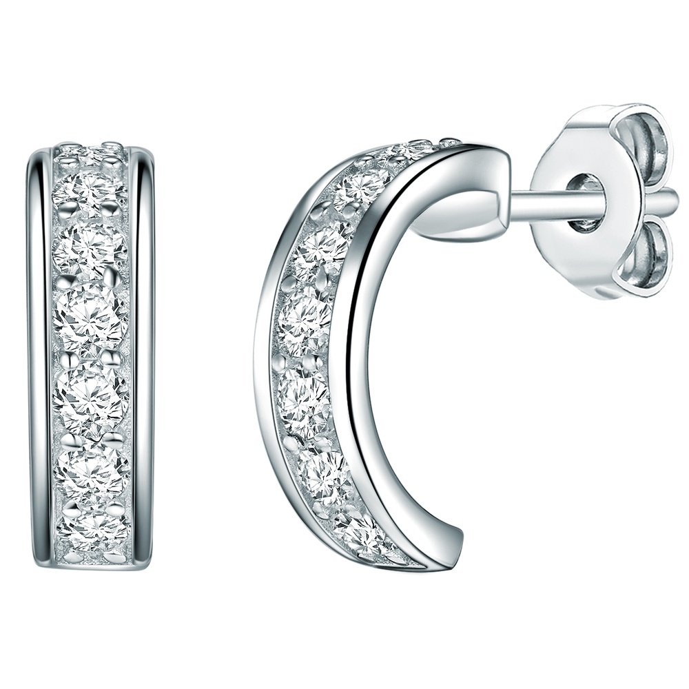 Rafaela Donata Créoles en argent Argent sterling Oxyde de zirconium (CZ) en Argent Boucles d'oreilles