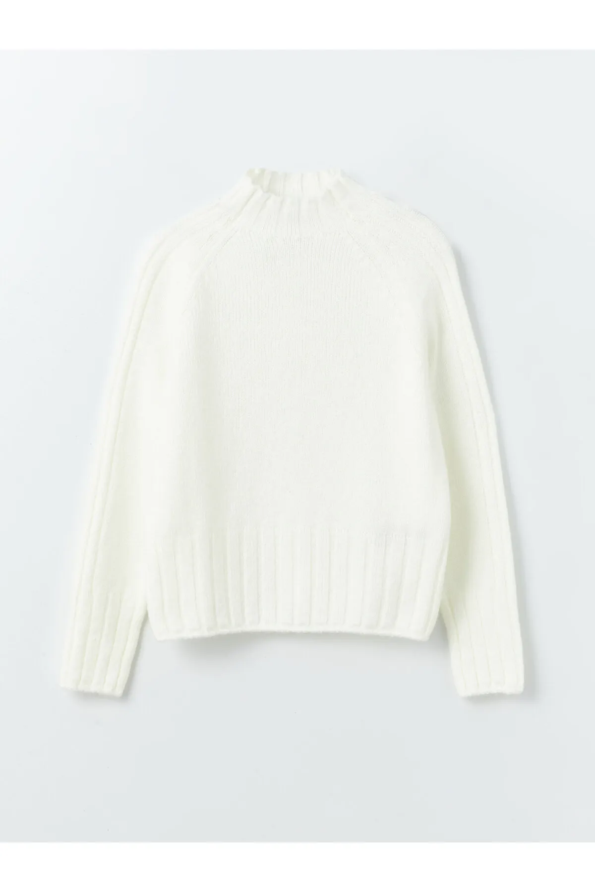 LC Waikiki  Einfarbiger langärmliger Damen-Strickpullover mit halbem Rollkragen