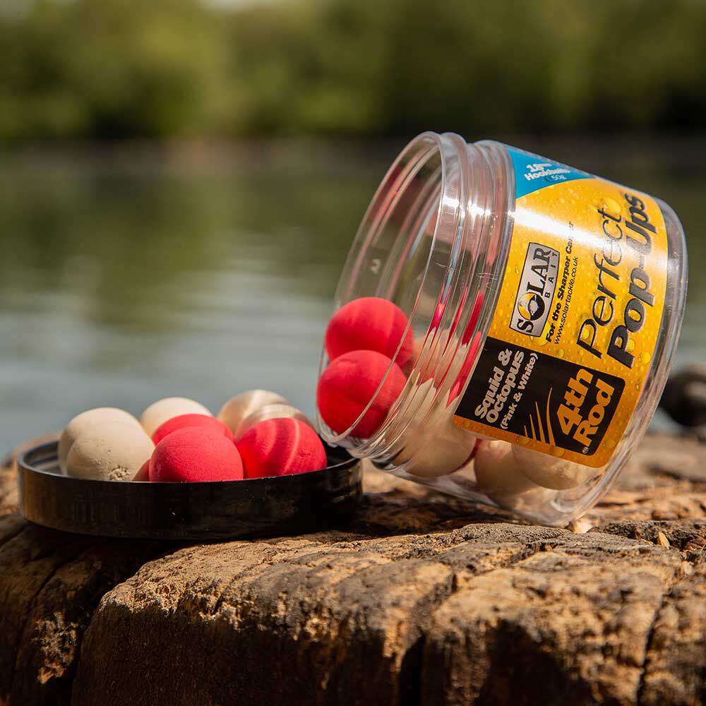Drijvende boilies, karper, solar, roze en witte inktvis pop-ups