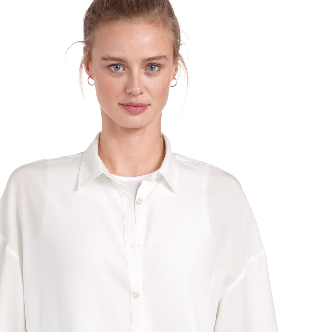 Damen Longbluse mit Kentkragen